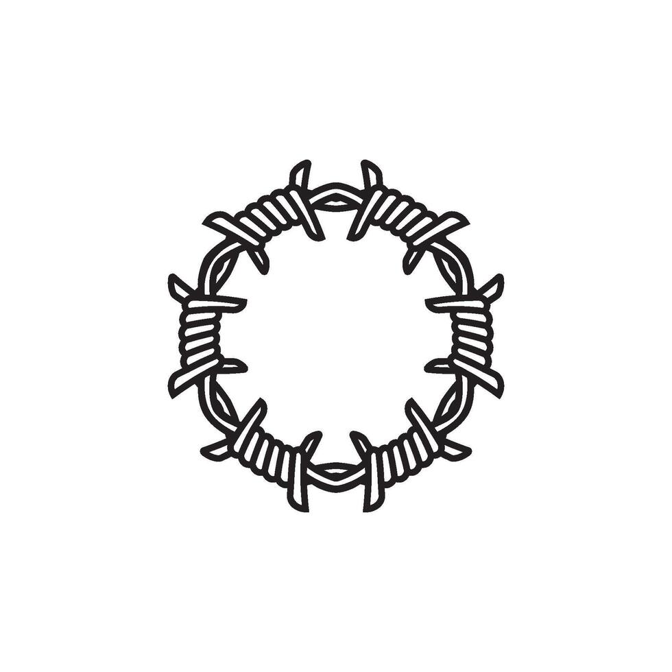 Barbed wire circle icon illustration vector