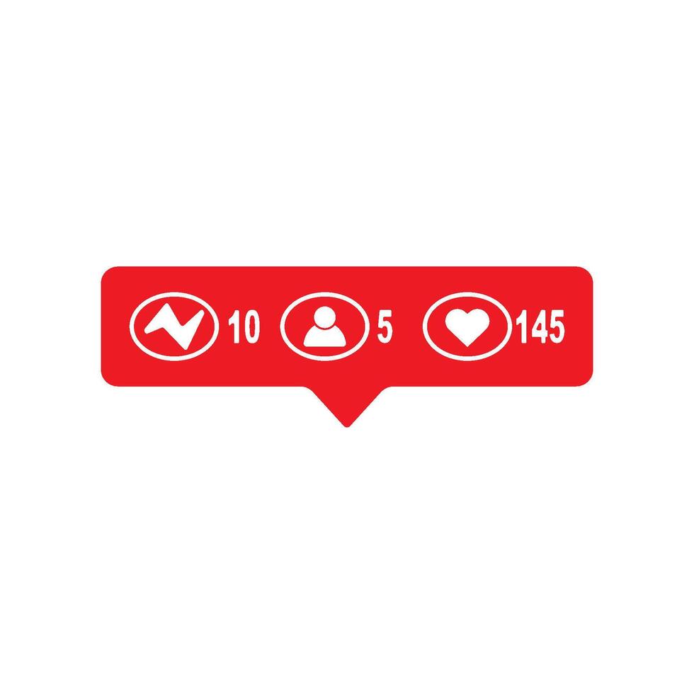 A red button with three icons on it vector