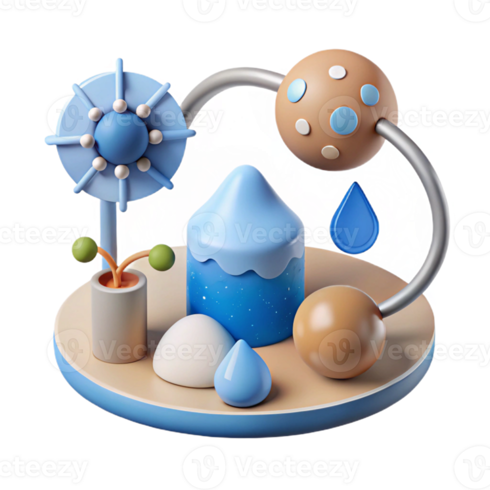 serene traditional Water Cycle Diagram with Labels Cutout for Educational Purposes genuine png