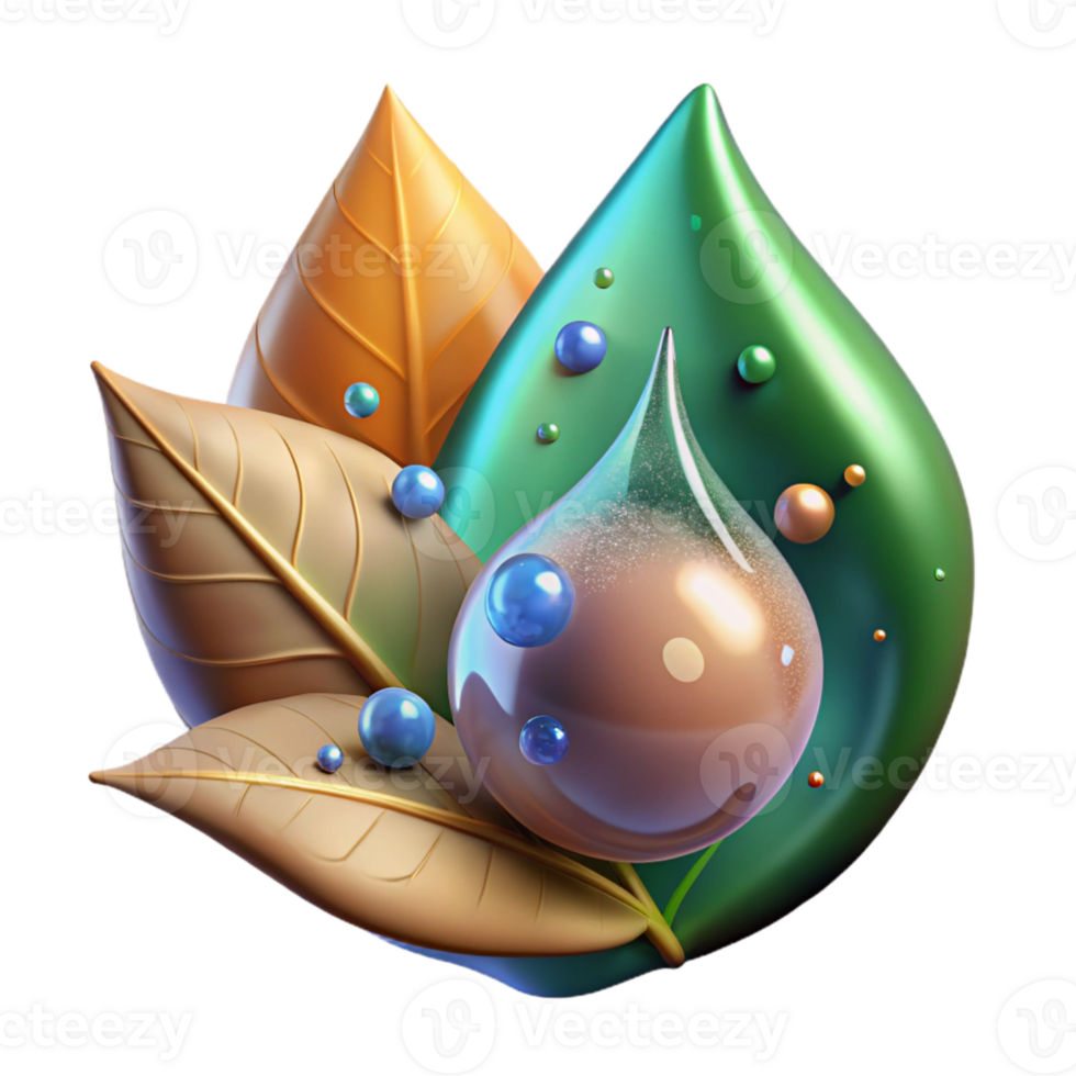 extraordinary artistic Water Droplet on Leaf Macro Cutout for Botanical Projects high quality png