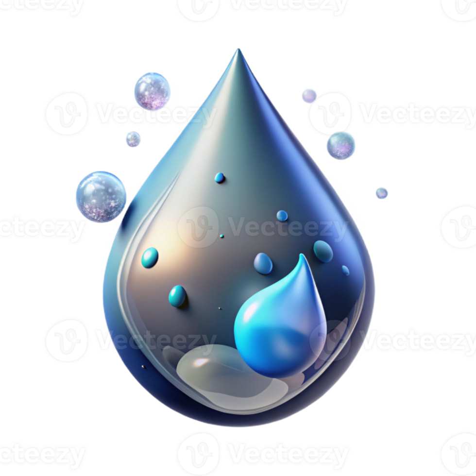 vibrant contemporary Water Drop Liquid Icon Isolated for Science Projects genuine png