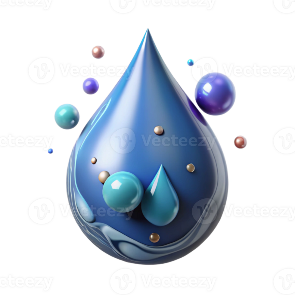 wonderful artistic Water Drop Liquid Icon Isolated for Science Projects authentic png