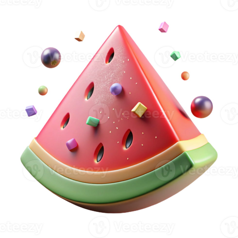 serene contemporary Watermelon Slice Refreshing Isolated for Summer Graphics original png