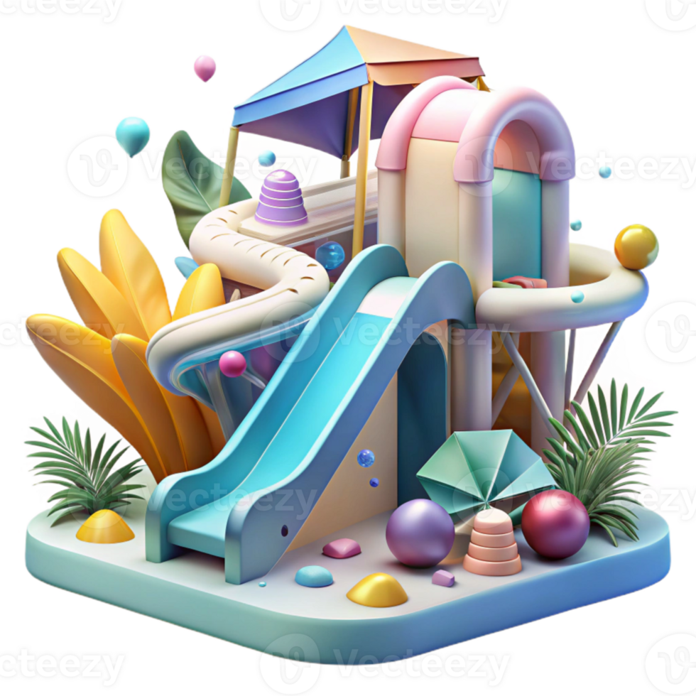 vibrant rustic Water Park Slides Fun Recreation Transparent for Family Vacations high quality png