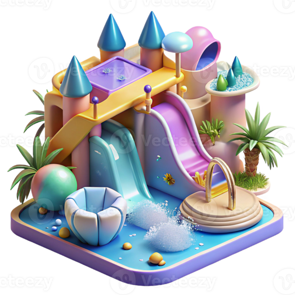 wonderful traditional Water Park Slides Fun Recreation Transparent for Family Vacations original png