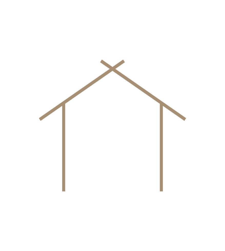 Isolated brown house vector