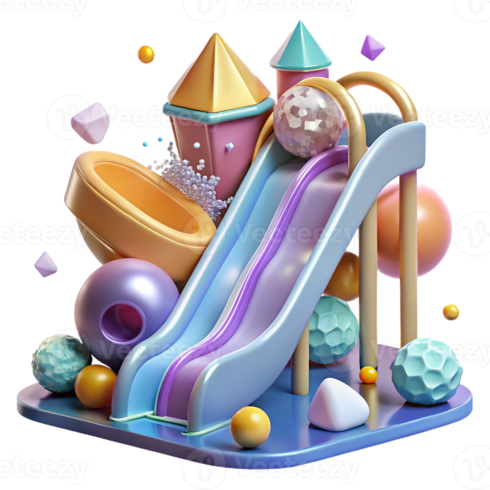 vibrant modern Water Slide Park Fun Recreation Transparent for Travel Ads authentic png