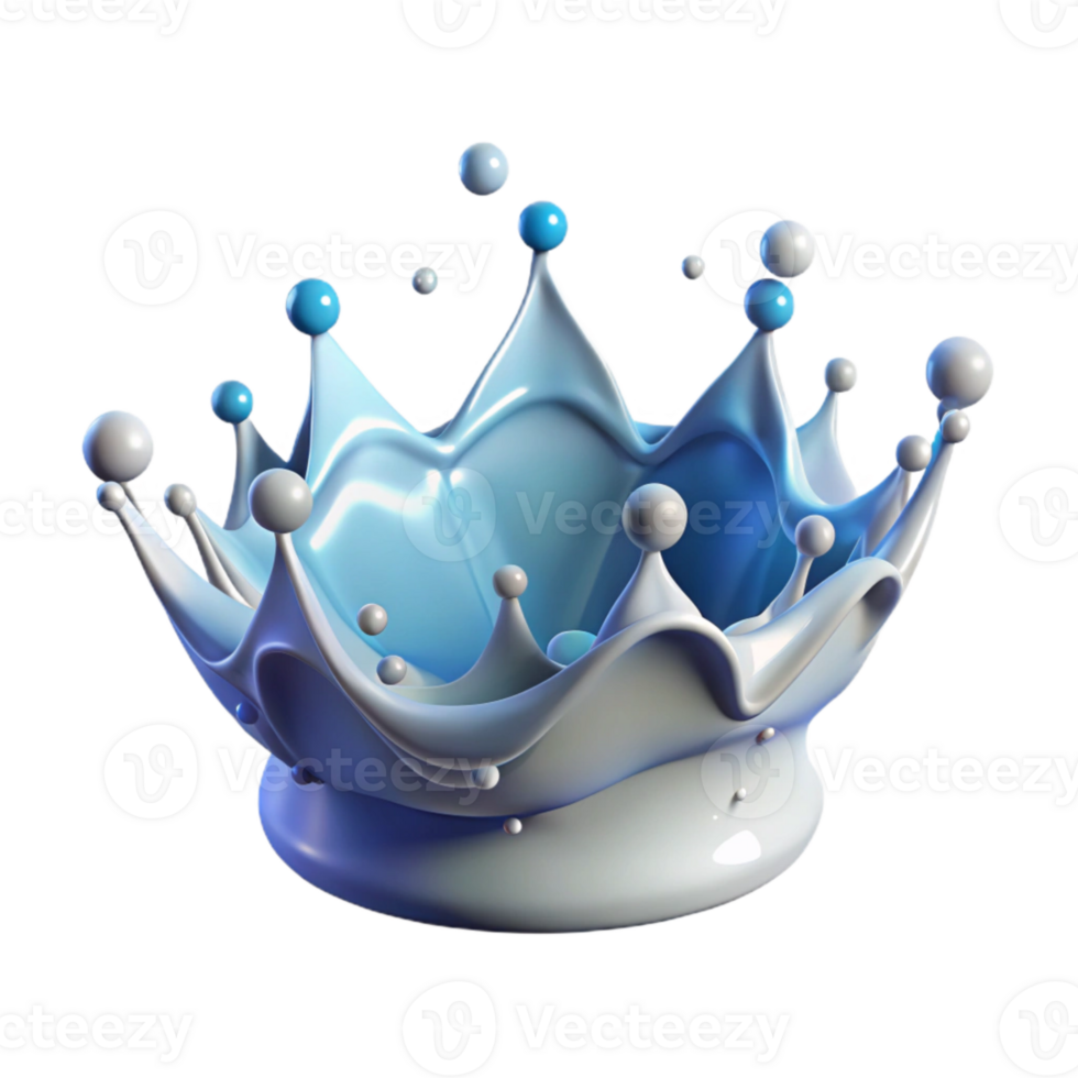 impressive contemporary Water Splash Crown Shape Liquid Transparent for Logo Design detailed png