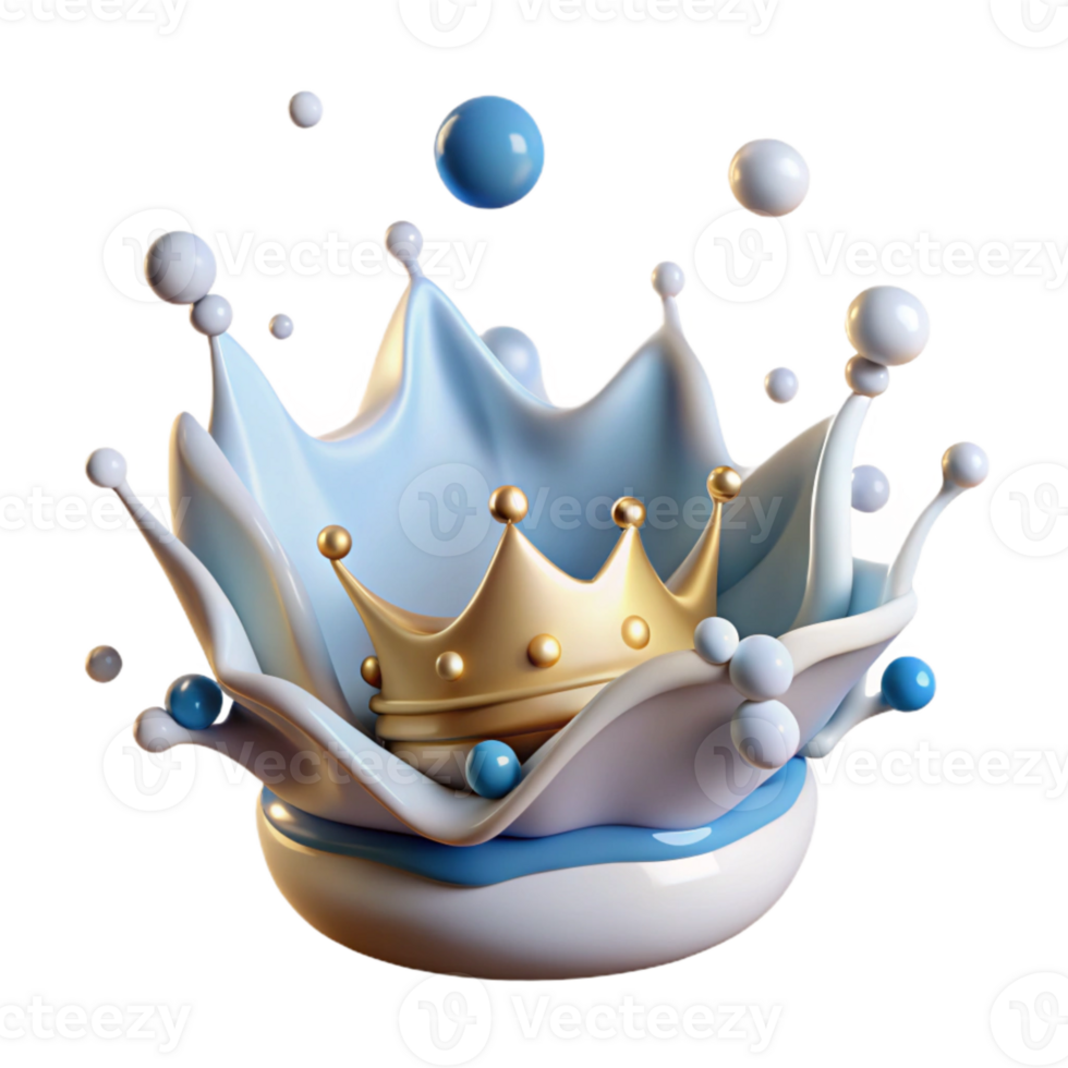 magnificent rustic Water Splash Crown Shape Liquid Transparent for Logo Design png