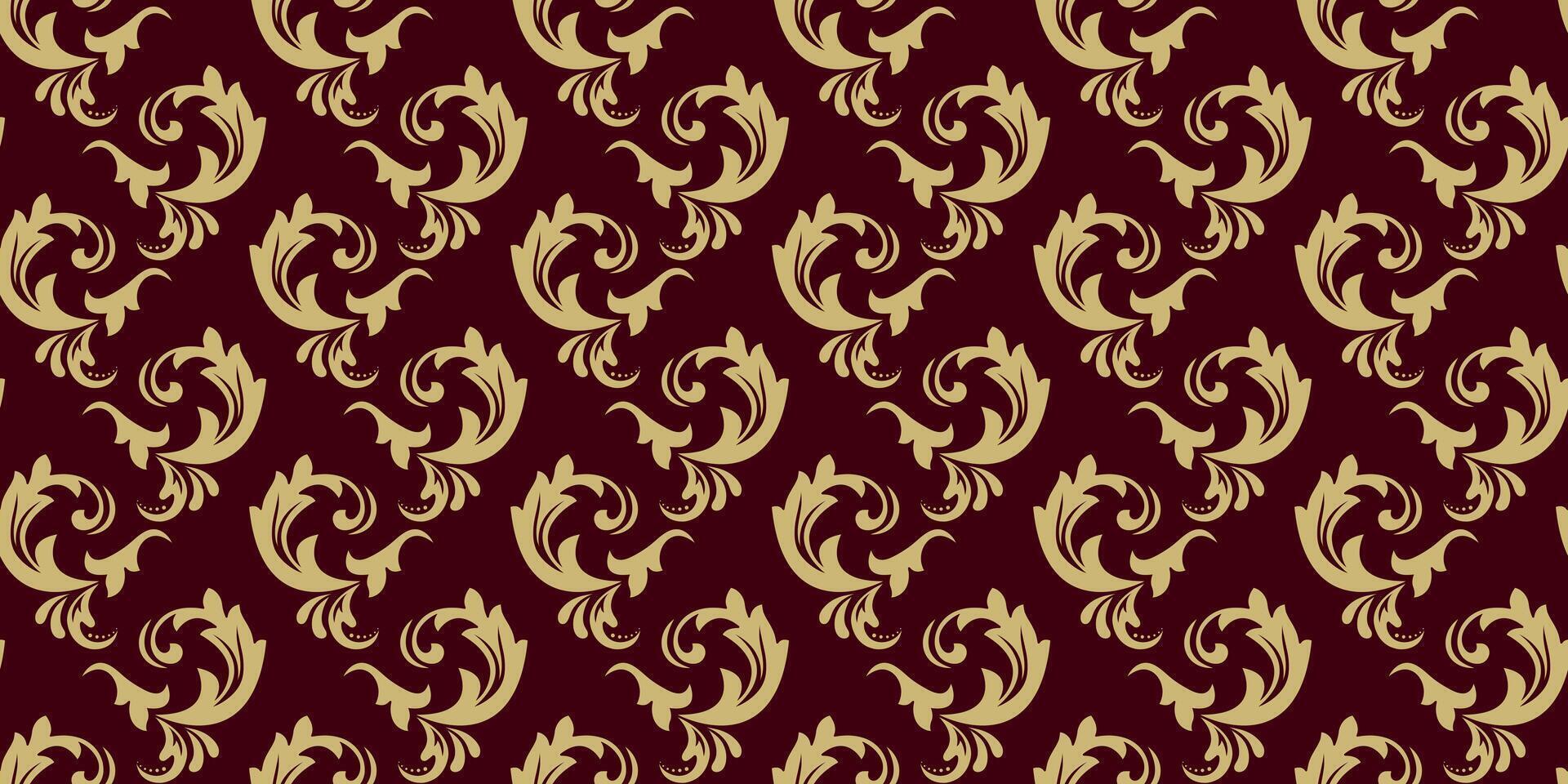 Decorative pattern with vintage elements on burgundy background vector