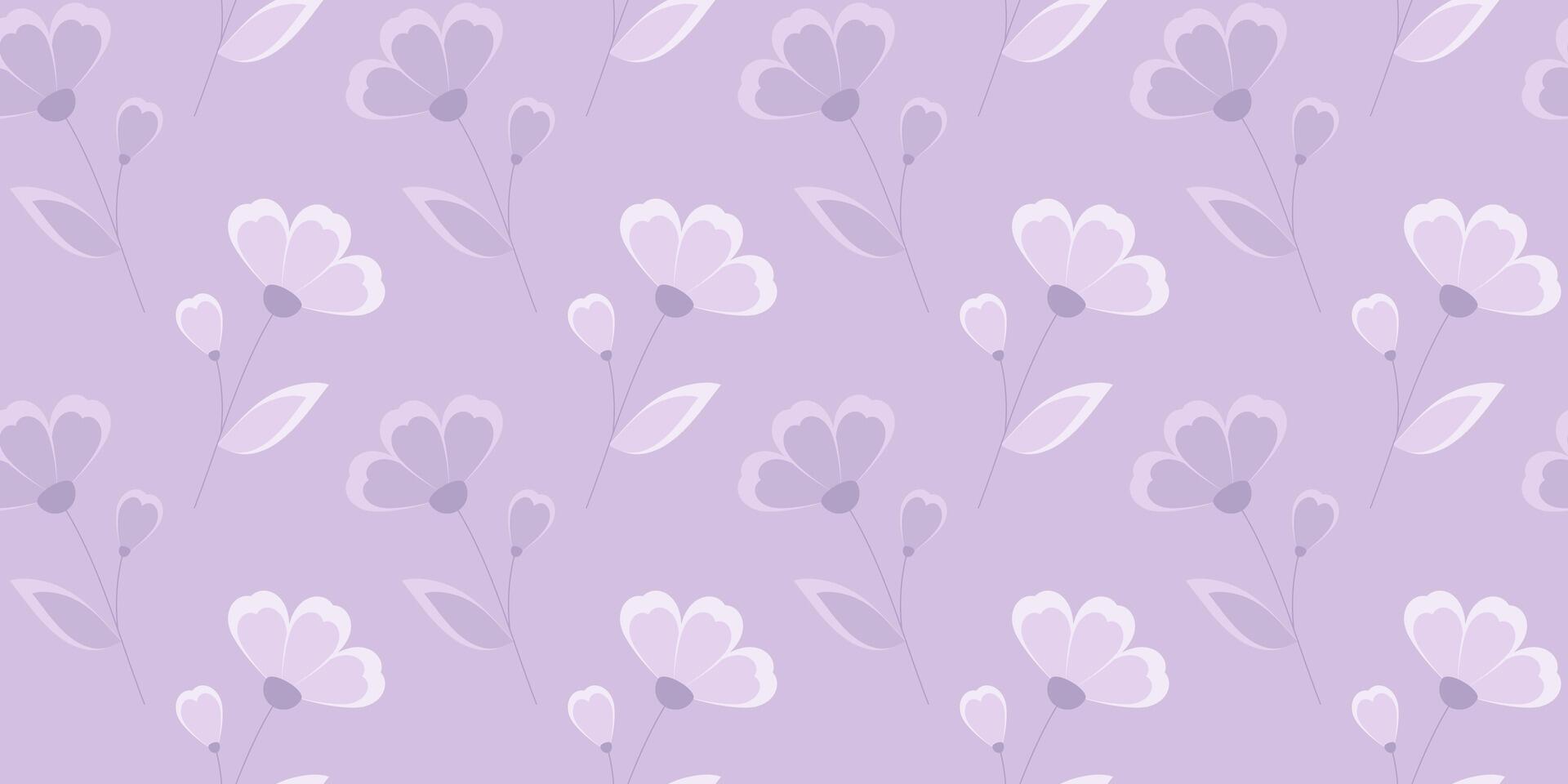 Seamless pattern with lilac flowers vector