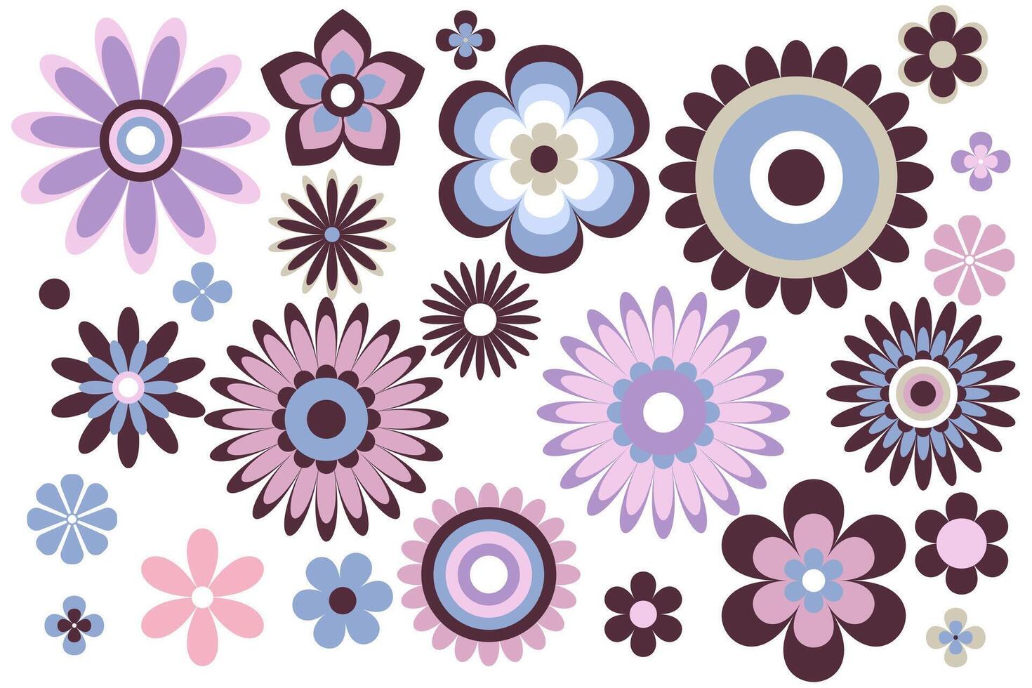 Set of flowers vector