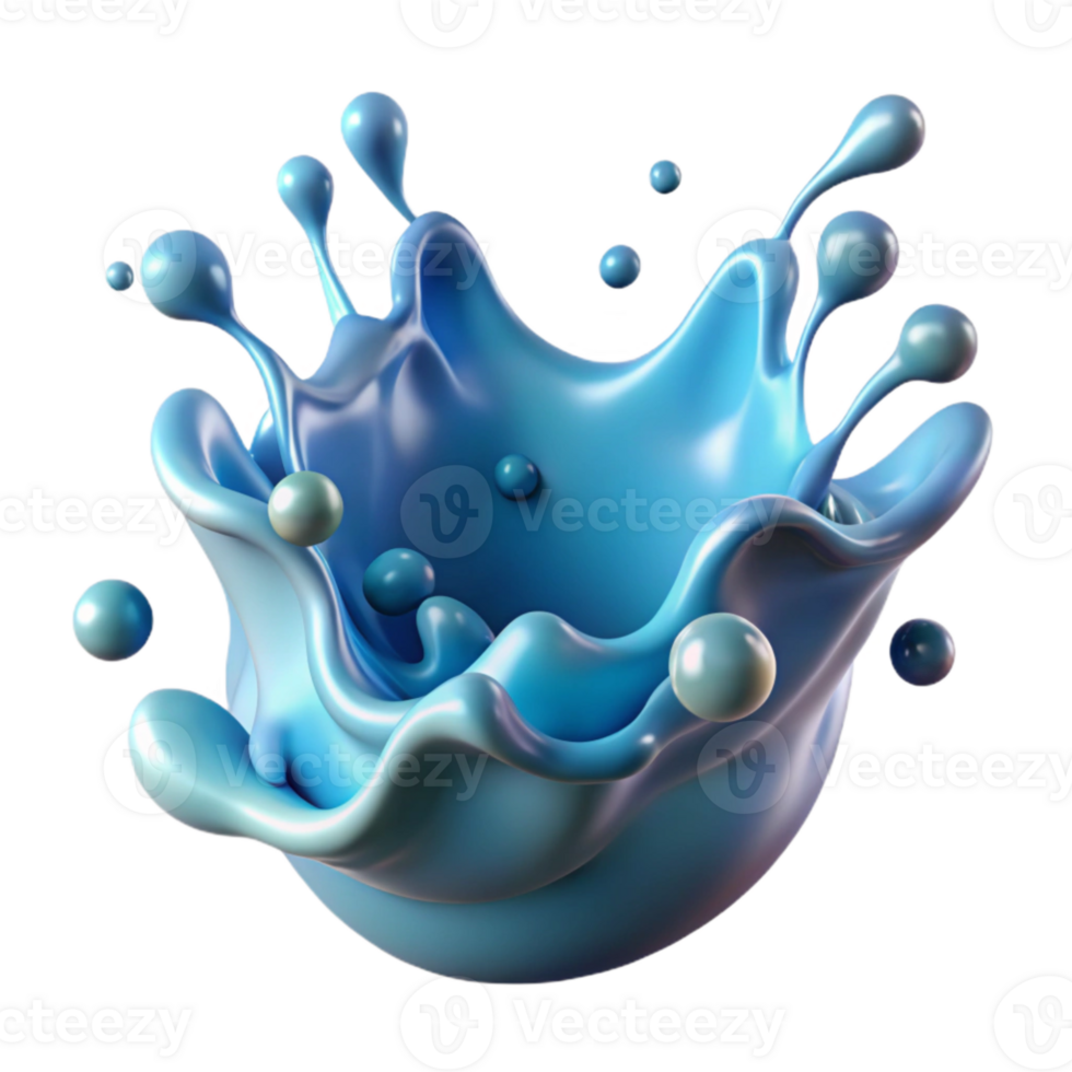 vibrant modern Water Splash Dynamic Fluid Shape Cutout for Abstract Compositions exclusive png