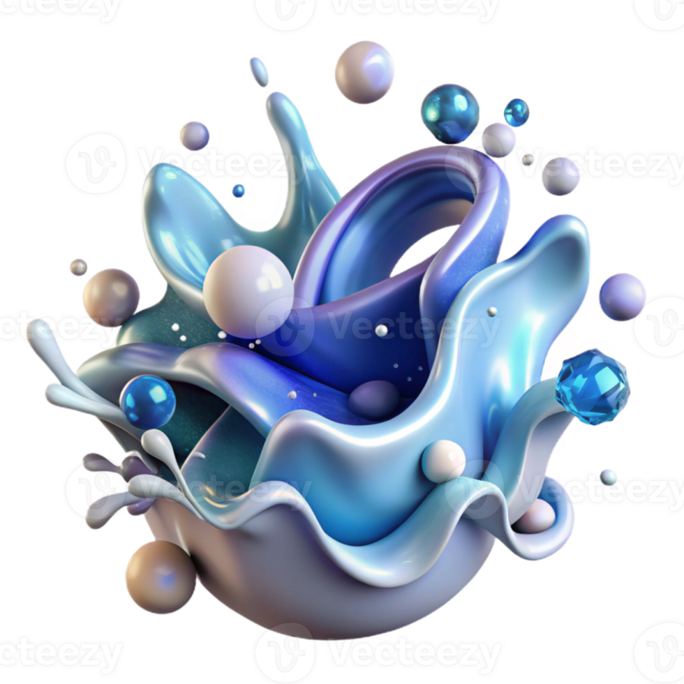 vibrant abstract Water Splash Dynamic Fluid Shape Cutout for Abstract Compositions png