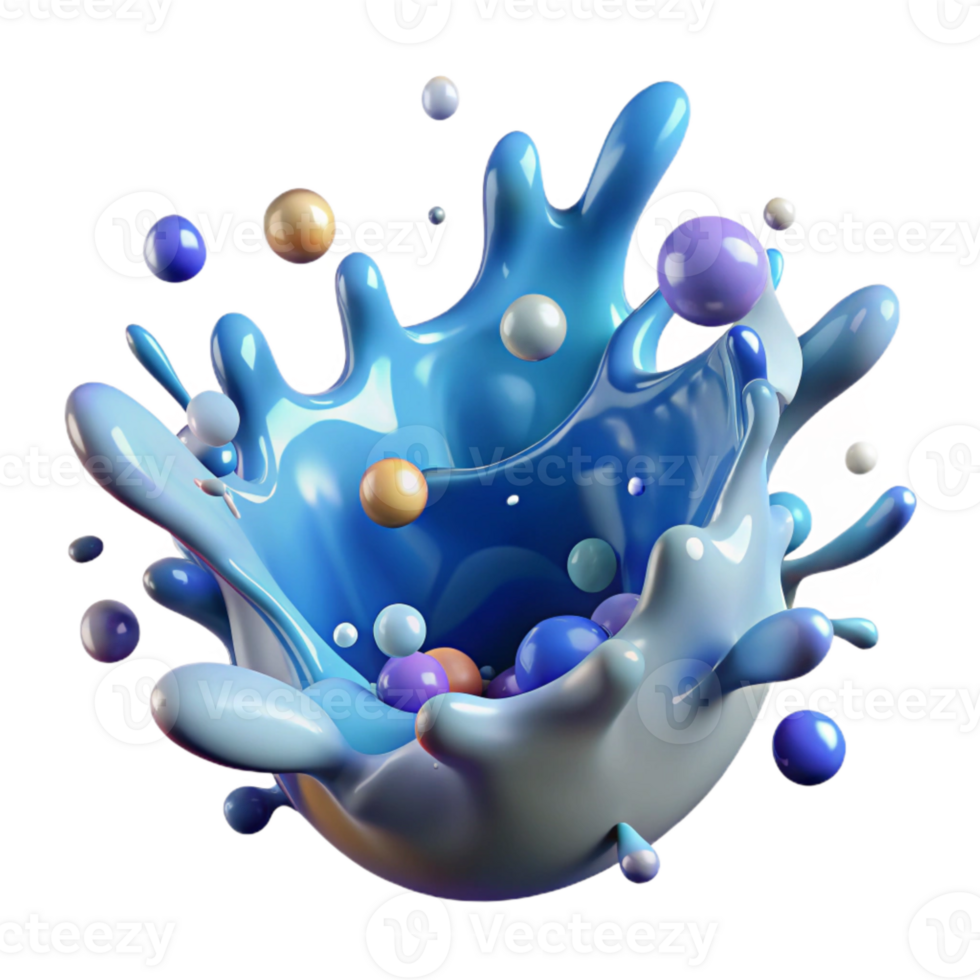 beautiful artistic Water Splash Fluid Dynamics Cutout for Science Projects original png