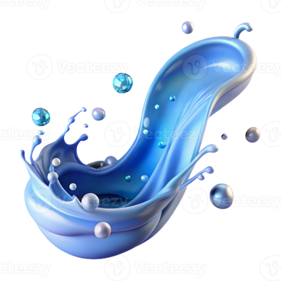 elegant abstract Water Splash Stream Flow Transparent for Fluid Simulations original png