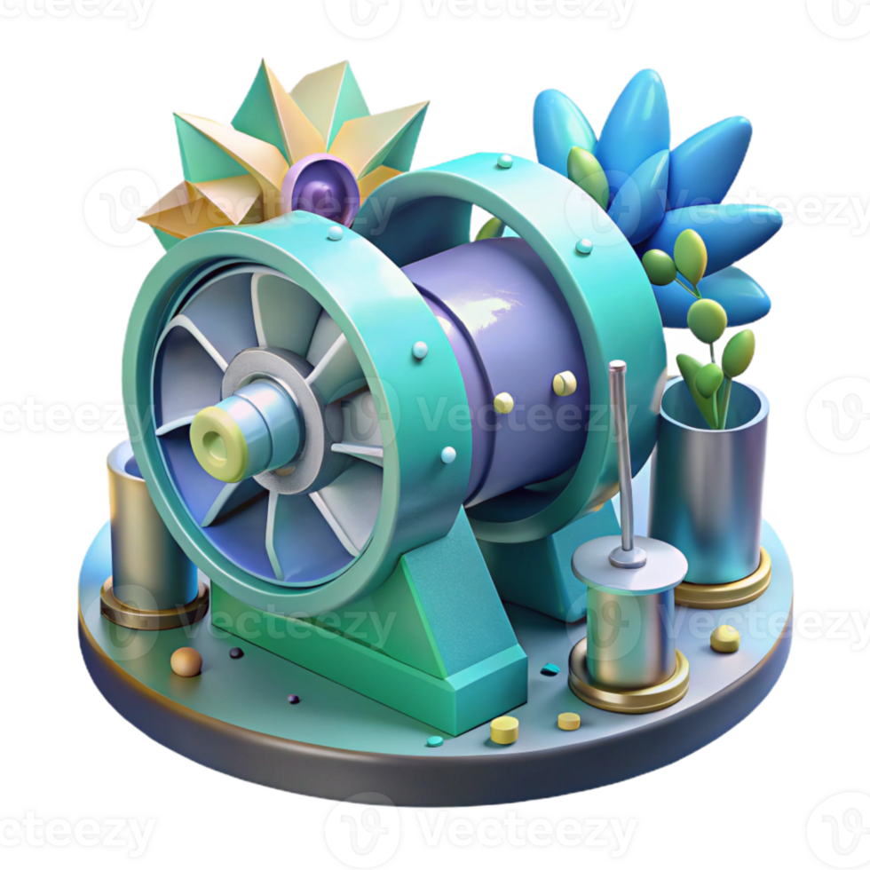 impressive minimalist Water Turbine Renewable Energy Source Isolated for Green Technology Projects professional png