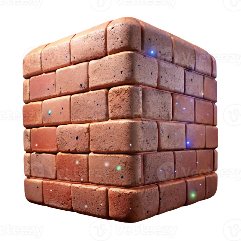 serene vintage Weathered Brick Texture Closeup Cutout for Building Designs professional png