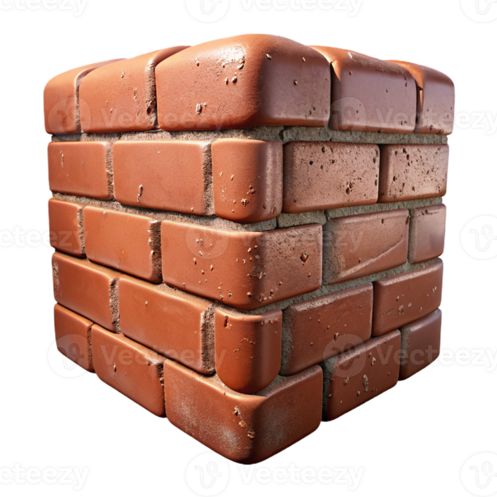 serene minimalist Weathered Brick Texture Closeup Cutout for Building Designs authentic png