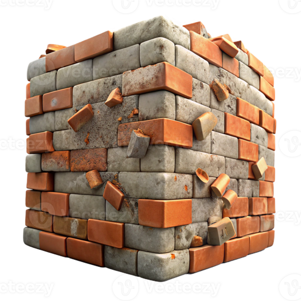 dramatic modern Weathered Brick Texture Cracked Brick Transparent for Building Decay premium png