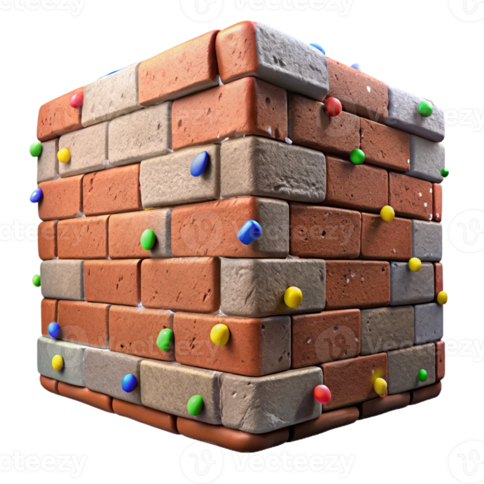 dramatic classic Weathered Brick Texture Mortar Joints Transparent for Building Visualization high quality png