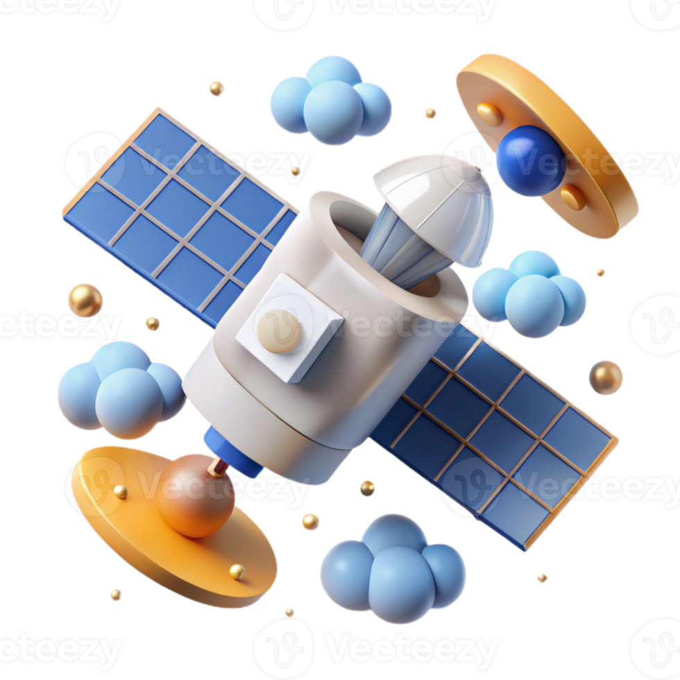 vibrant minimalist Weather Satellite Icon Cutout for Space Technology high quality png