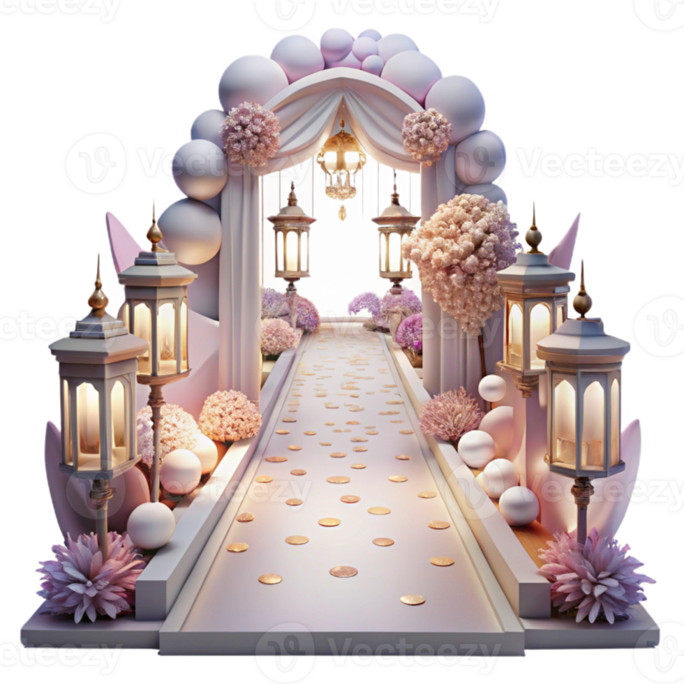 dramatic contemporary Wedding Aisle Decor Lanterns and Flowers Transparent for Romantic Ambiance high quality png