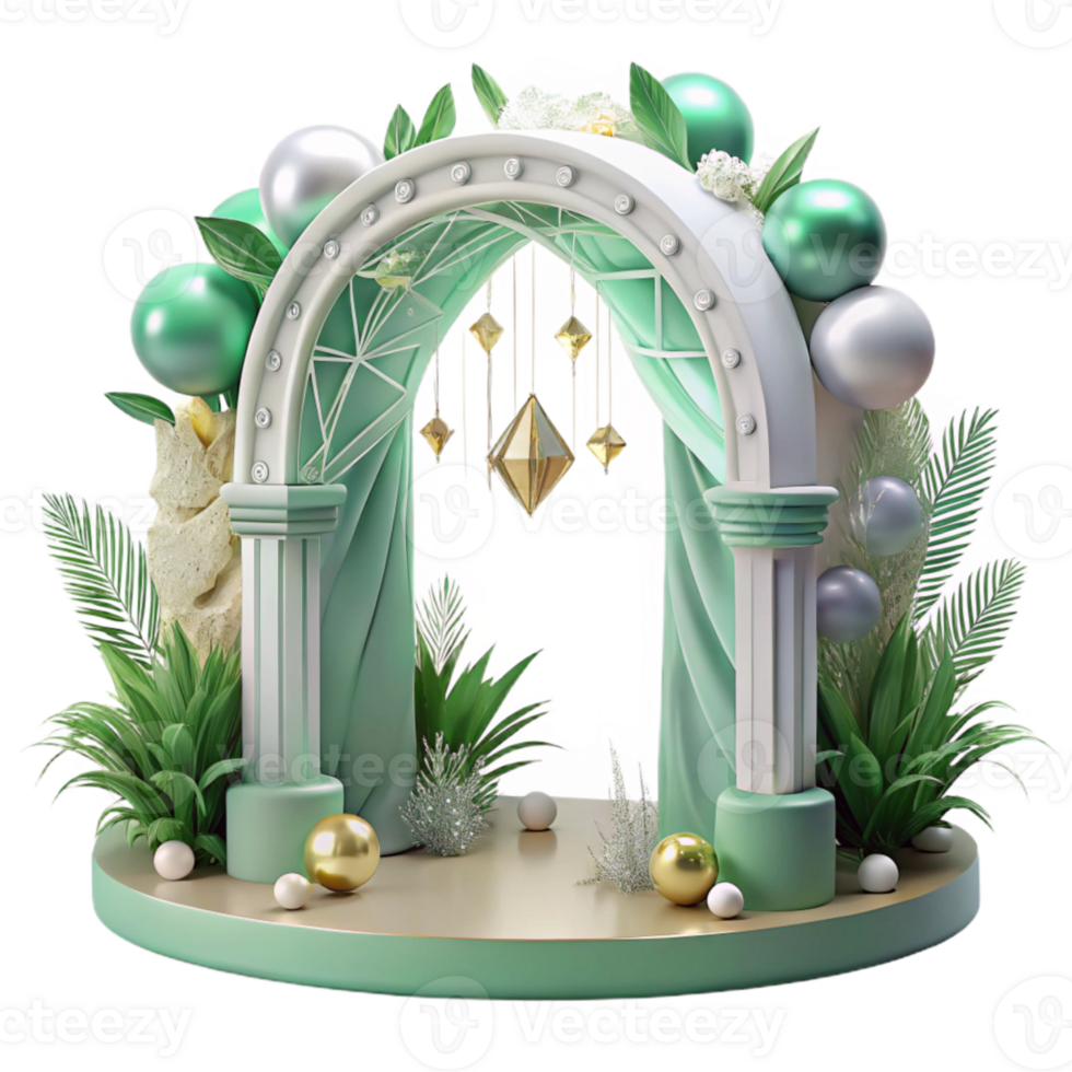 dramatic contemporary Wedding Arch Decorated with Greenery and Flowers Transparent for Outdoor Ceremonies high quality png