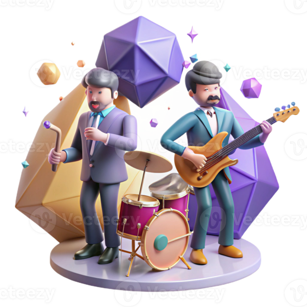 extraordinary abstract Wedding Band Musicians Playing Instruments Isolated Cutout genuine png