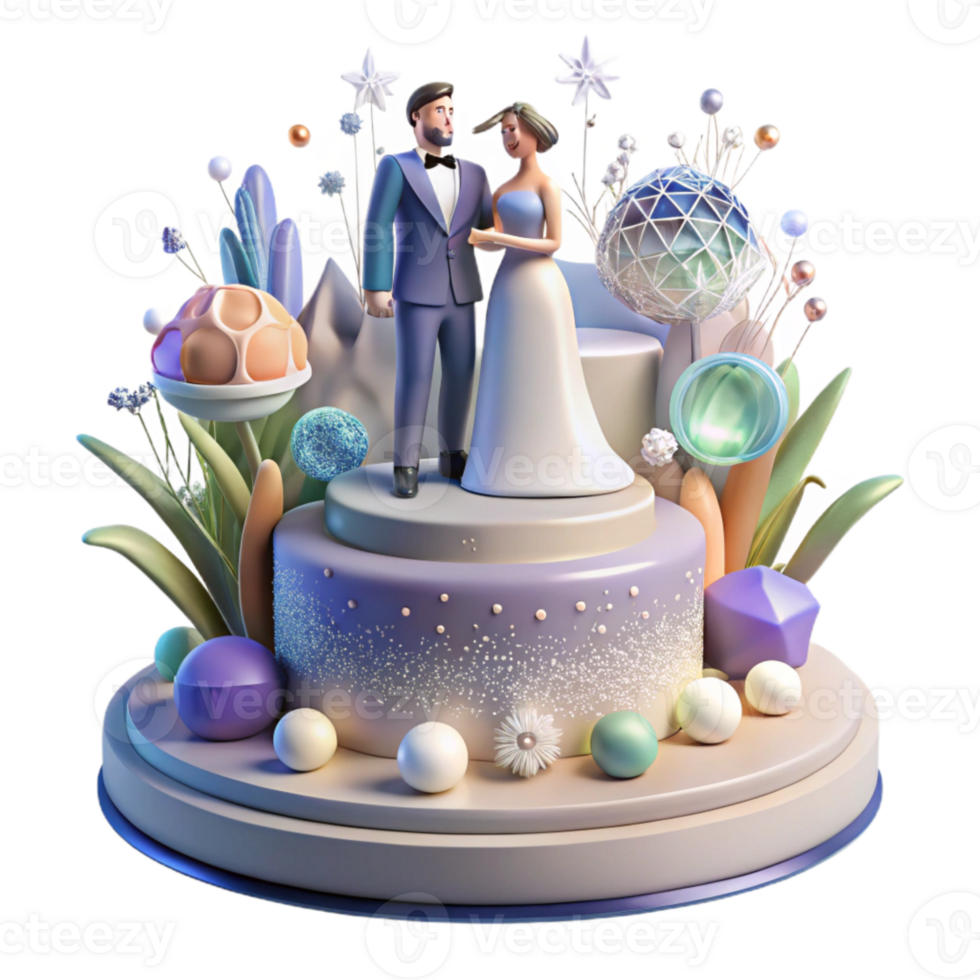 serene rustic Wedding Cake Topper Bride and Groom Figurines Cutout for Cake Decoration exclusive png