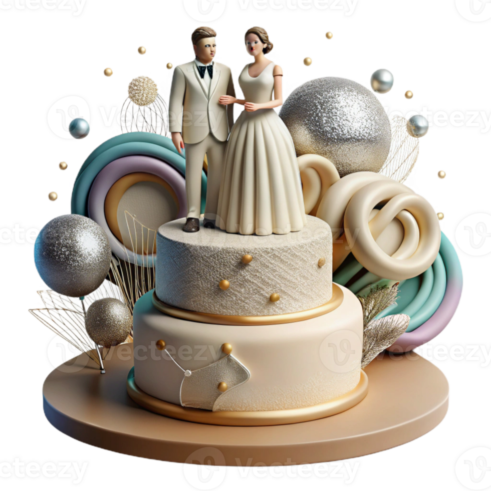 magnificent rustic Wedding Cake Topper Figurine Isolated for Bakery Projects genuine png