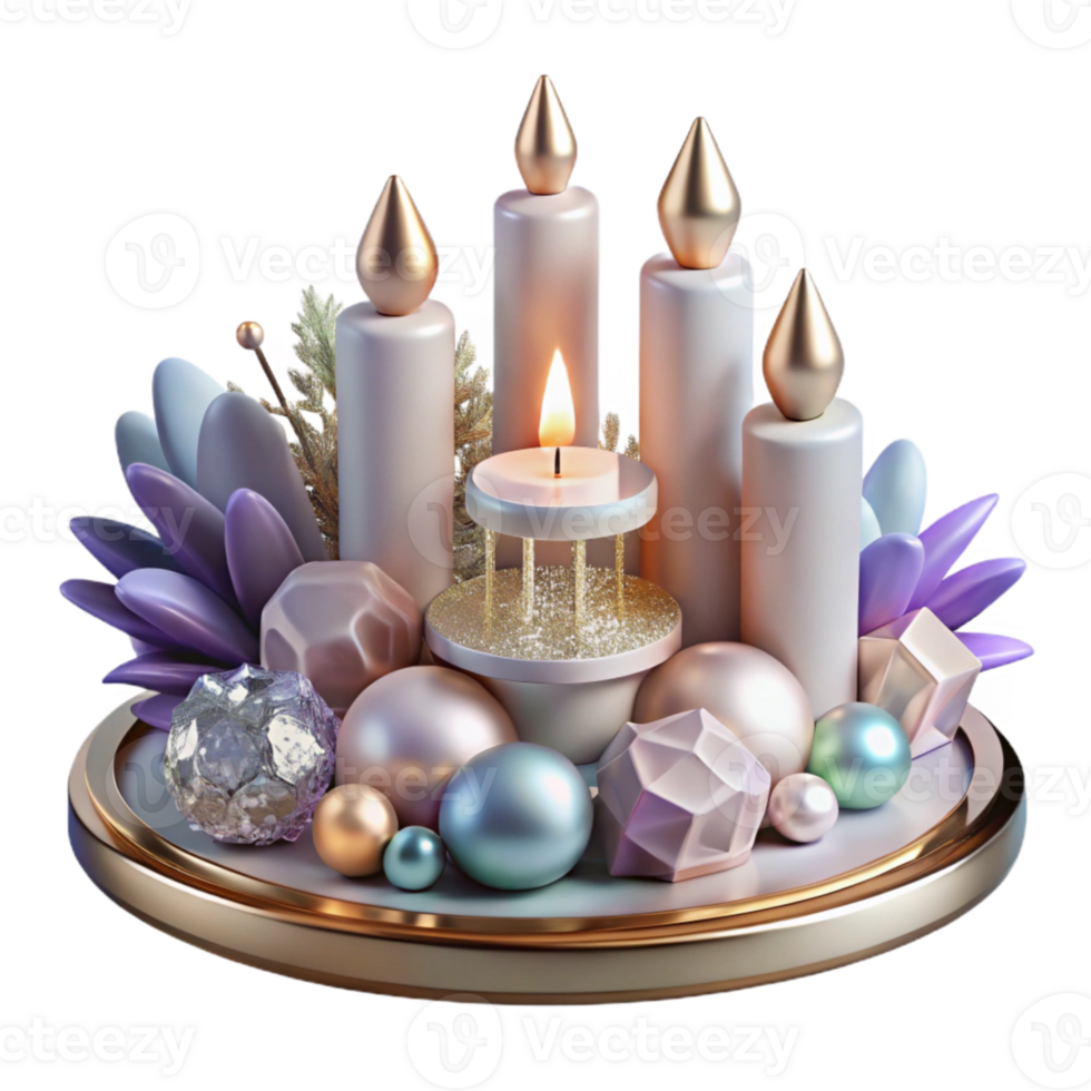 dramatic artistic Wedding Centerpiece Floating Candles Isolated Cutout professional png