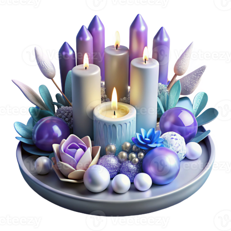 beautiful creative Wedding Centerpiece Floating Candles Isolated Cutout png