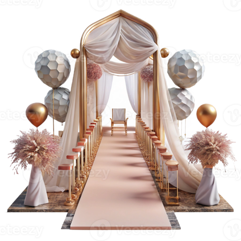 serene traditional Wedding Ceremony Aisle Decor Transparent for Event Planning authentic png