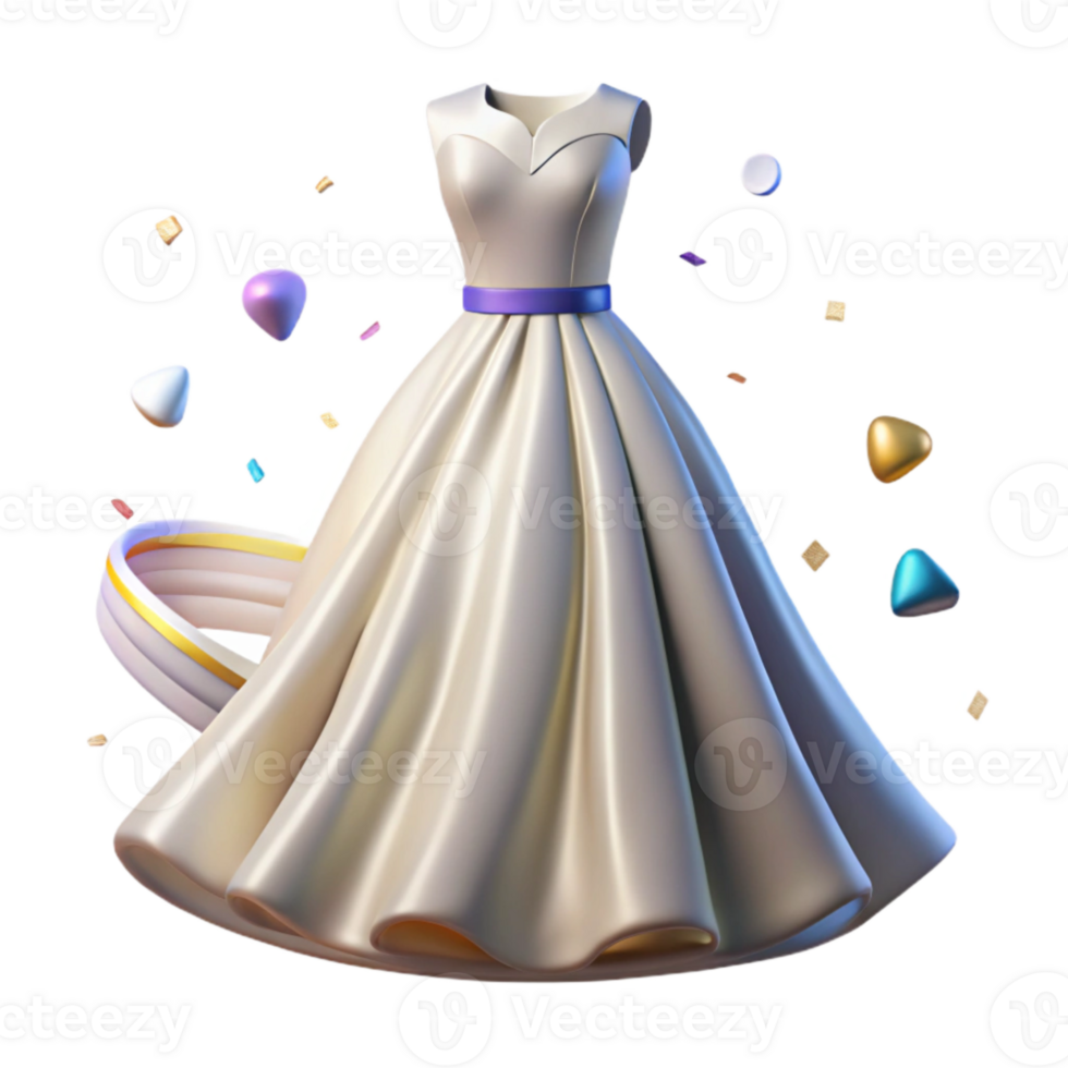 extraordinary creative Wedding Dress Gown Illustration Isolated for Bridal Websites authentic png