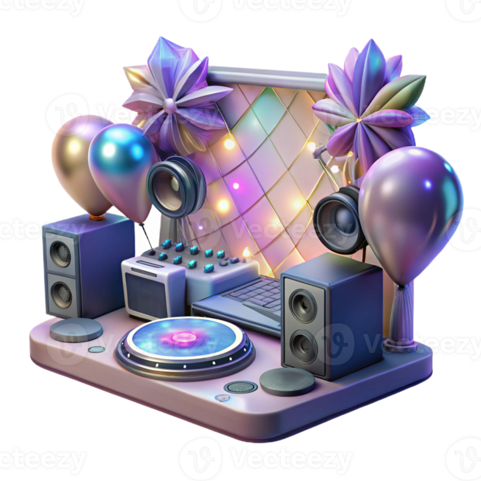 dramatic classic Wedding Dj Music Setup Isolated for Entertainment Services professional png