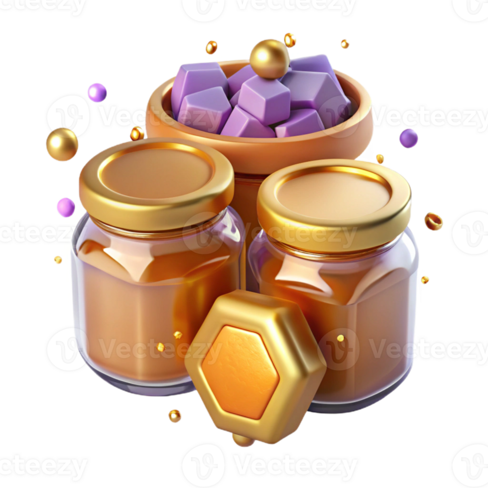 wonderful modern Wedding Favors Small Jars with Honey Transparent Background high quality png