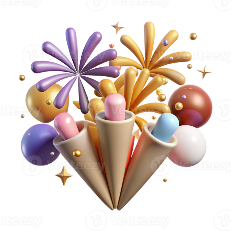 elegant traditional Wedding Fireworks Celebration Display Isolated for Event Graphics premium png