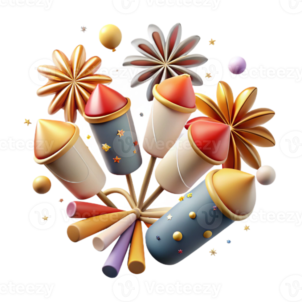 beautiful traditional Wedding Fireworks Celebration Display Isolated for Event Graphics genuine png