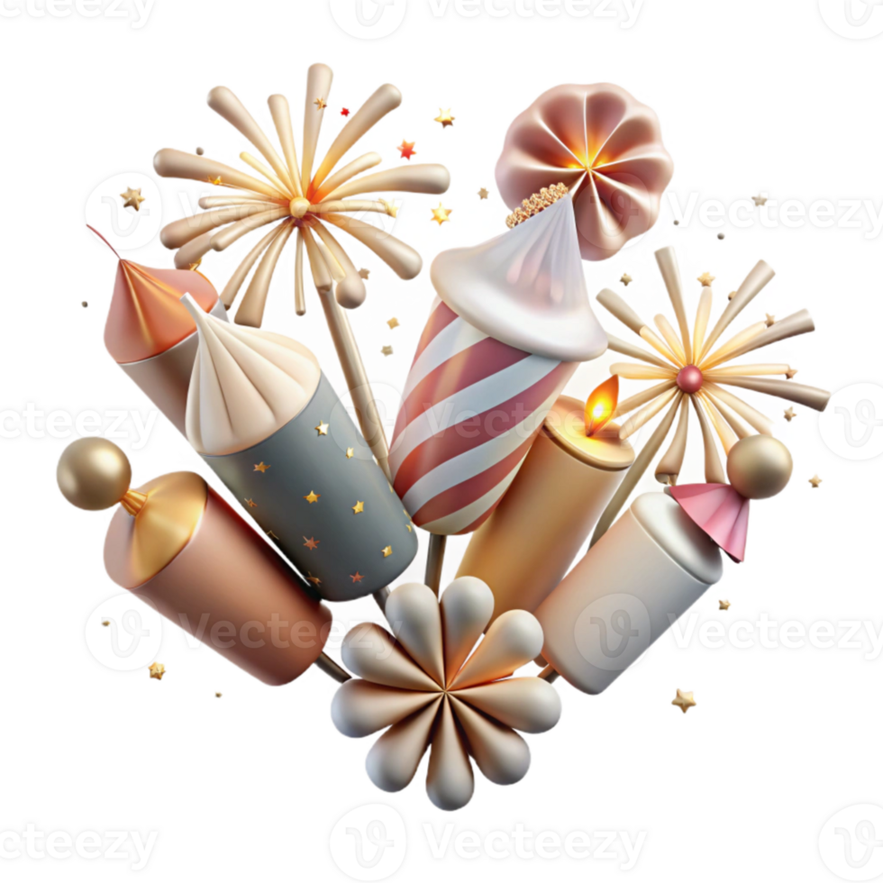 extraordinary creative Wedding Fireworks Celebration Display Isolated for Event Graphics detailed png