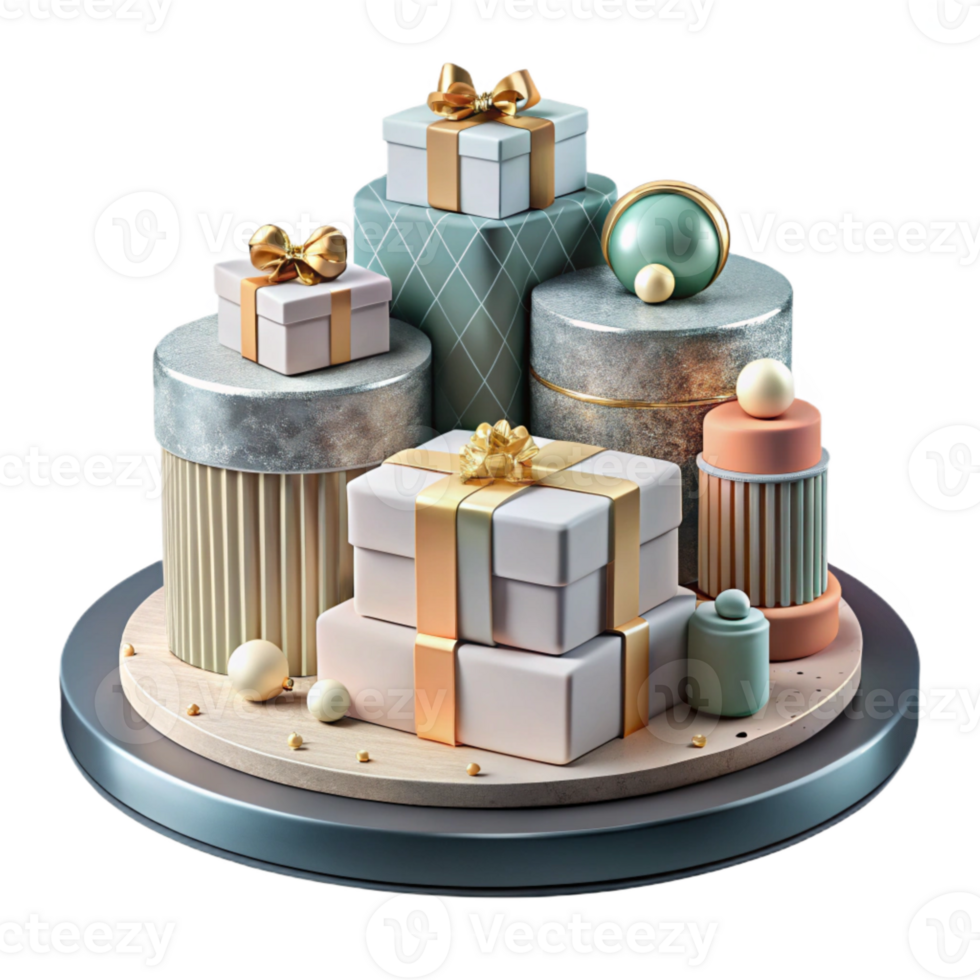 magnificent vintage Wedding Gift Table with Stacked Presents Isolated for Event Decor Inspiration premium png