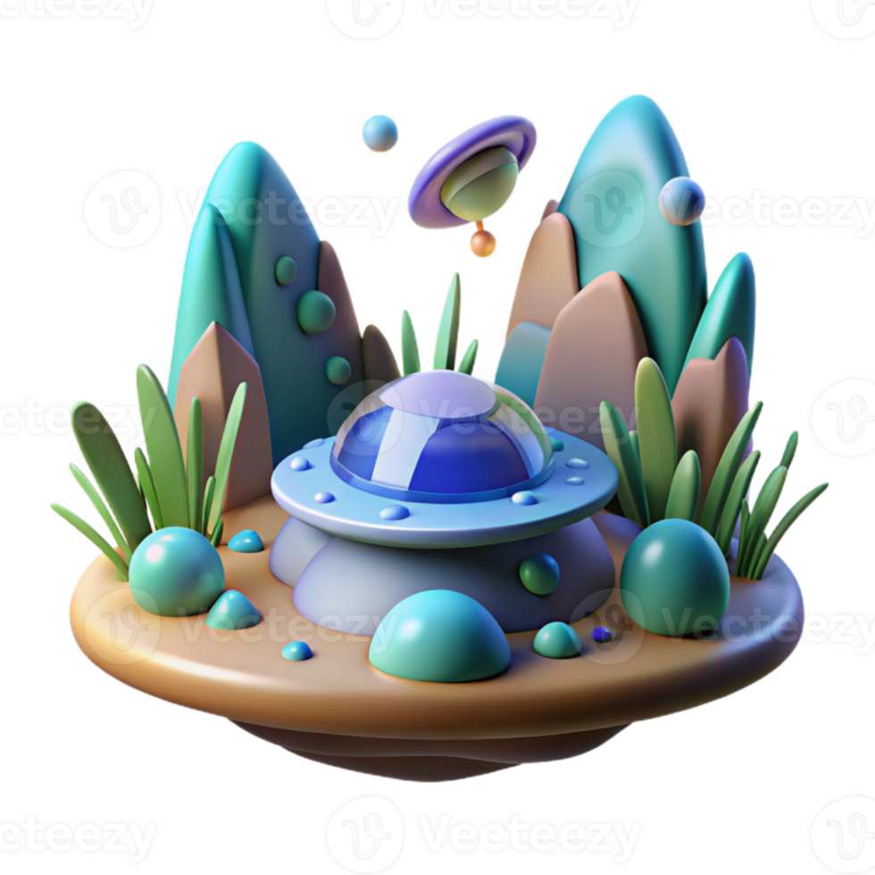 elegant artistic Alien Swamp Cutout Isolated for Environmental Design high resolution png