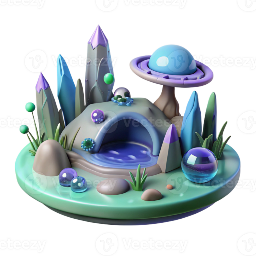 impressive artistic Alien Swamp Cutout Isolated for Environmental Design genuine png