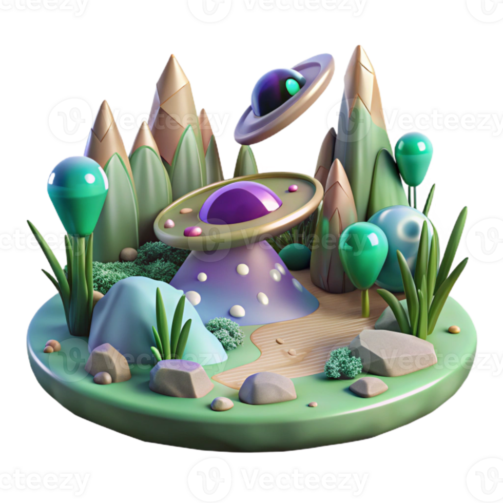 wonderful contemporary Alien Swamp Cutout Isolated for Environmental Design premium png