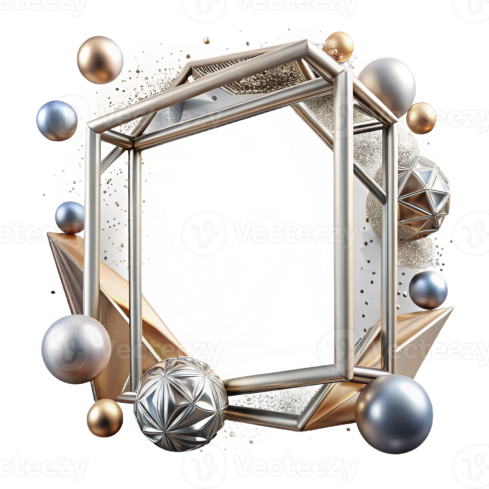 serene contemporary Aluminum Frame Border Isolated for Web Design png