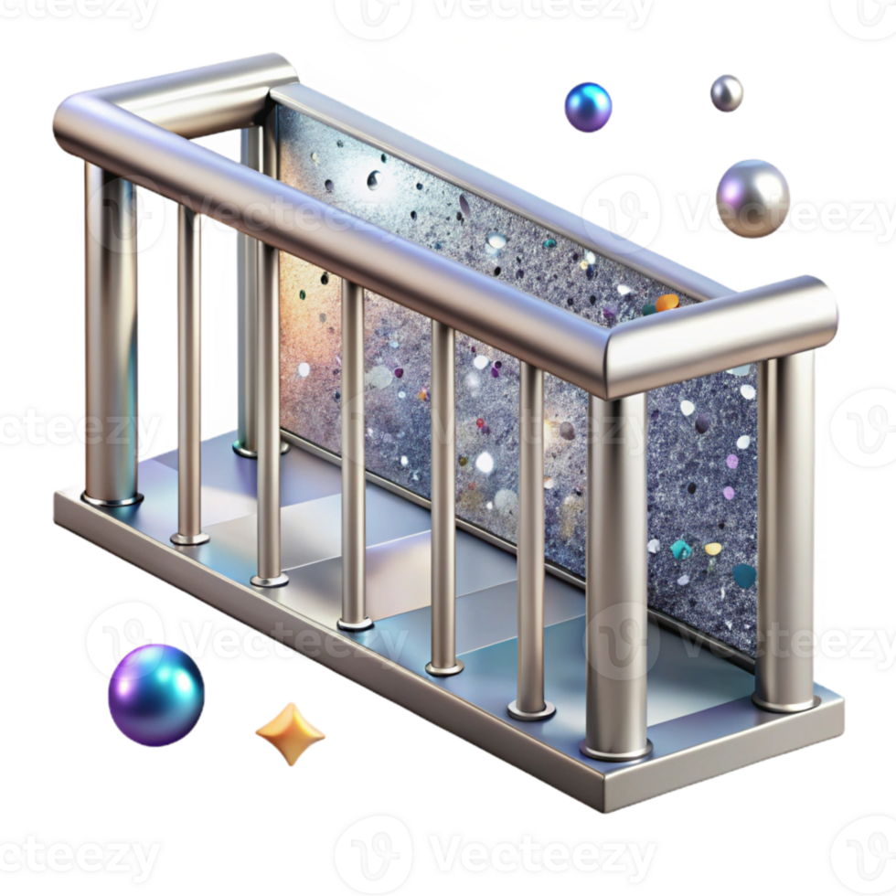 vibrant modern Aluminum Railing Texture Transparent for Safety Design png