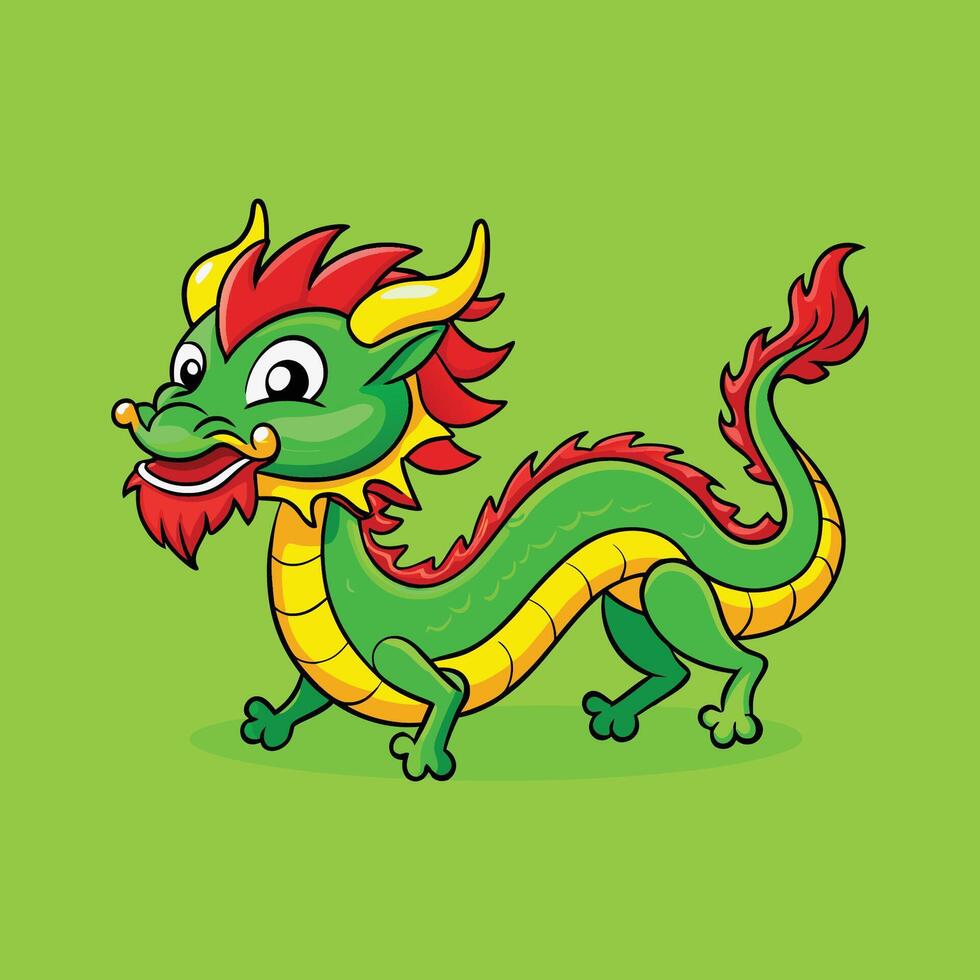 Vibrant Chinese Dragon Illustration vector