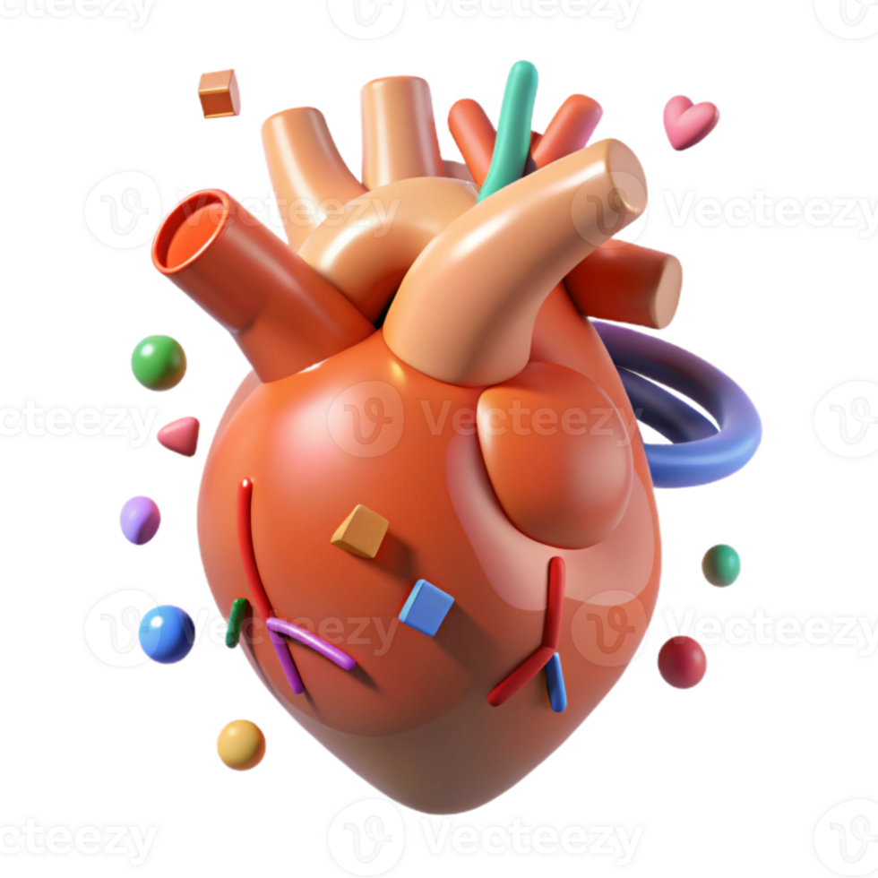 impressive creative Anatomical Heart Organ Medical Icon Cutout for Educational Resources high resolution png