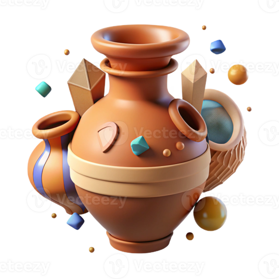 vibrant vintage Ancient Pottery Vase Clay Texture Cutout for Archaeological Exhibits high quality png