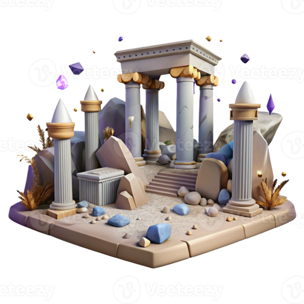 extraordinary abstract Ancient Ruins Panorama View Cutout for Landscape Photography exclusive png